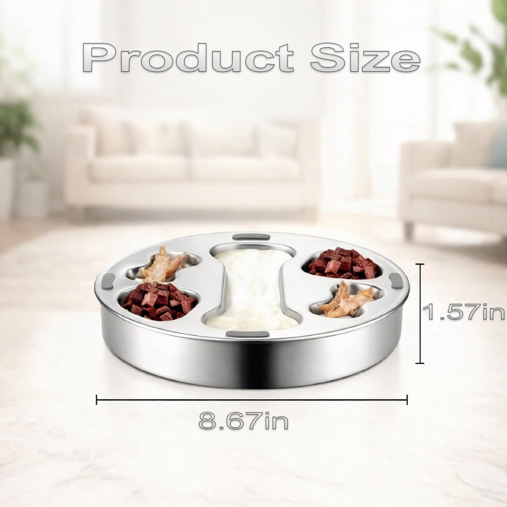 ATBXHZSZ Slow Feeder Dog Bowls, Stainless Steel Dog Bowls, Anti-Choking Puzzle Dogs Food Bowls, 2 Cups for Medium Breeds