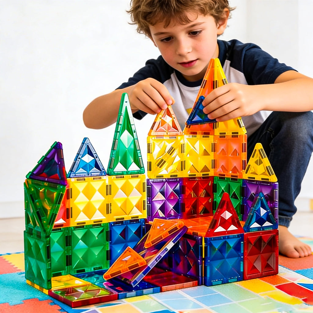 ATBXHZSZ 50Pcs Magnetic Tiles for Kids Magnetic Building Blocks STEM Learning Toys Educational Toddler Toys for 3-12 Years Old Boys Girls