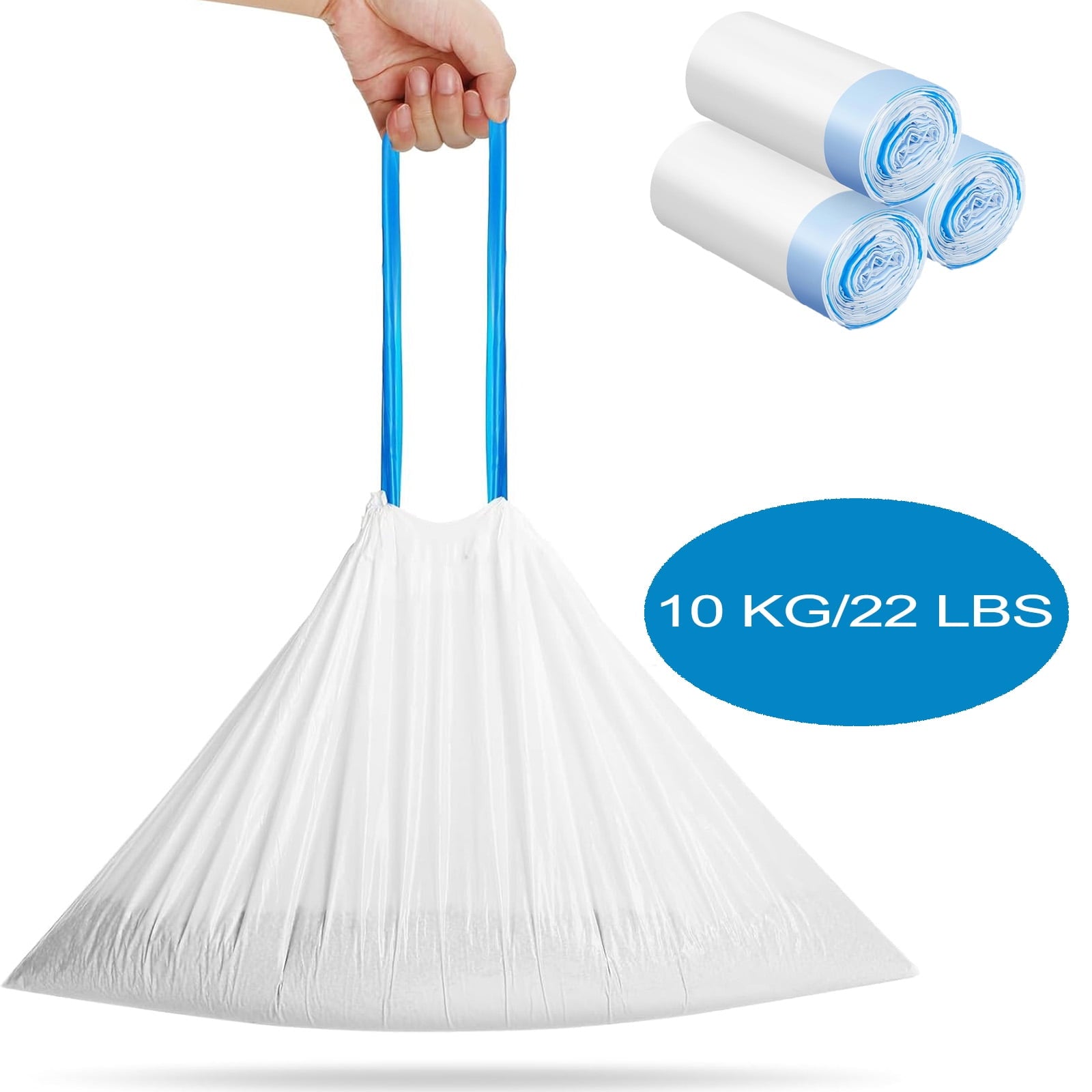 ATBXHZSZ 60 Count Cat Litter Bags Litter Box Liners for Automatic Litter Box for Robot 4/3 Drawstring Cat Trash Bags Heavy Duty Extra Thick
