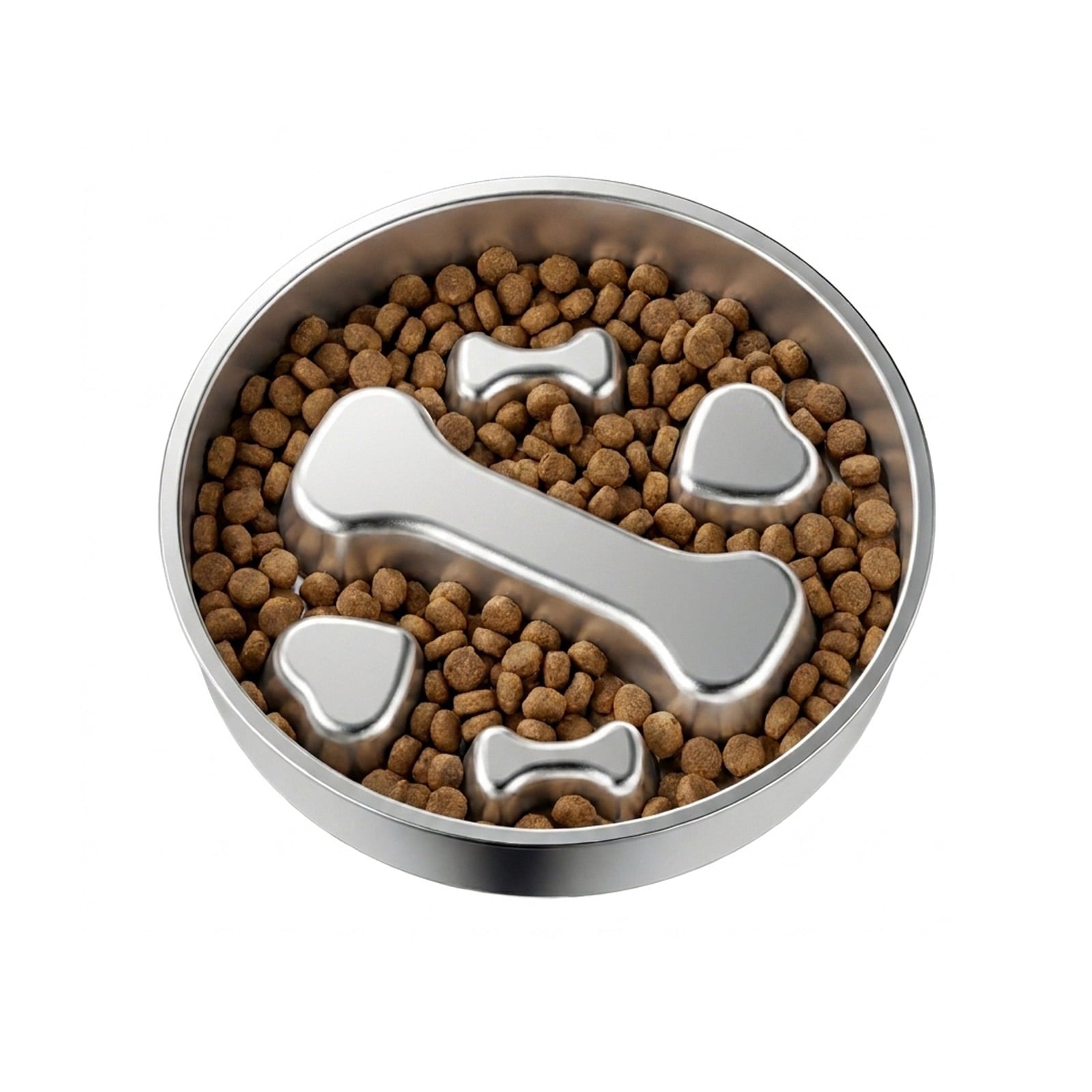 ATBXHZSZ Slow Feeder Dog Bowls, Stainless Steel Dog Bowls, Anti-Choking Puzzle Dogs Food Bowls, 2 Cups for Medium Breeds