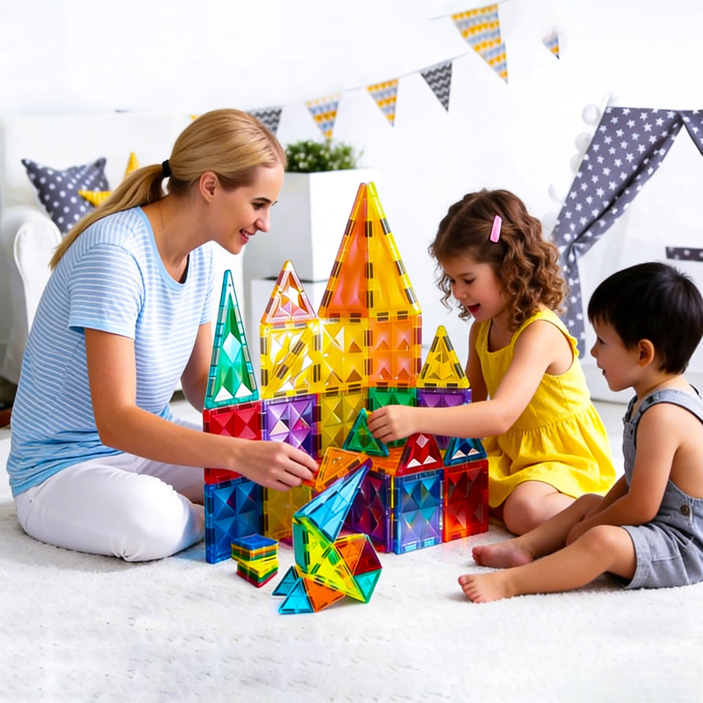 ATBXHZSZ 26Pcs Magnetic Tiles for Kids Magnetic Building Blocks STEM Learning Toys Educational Toddler Toys for 3-12 Years Old Boys Girls