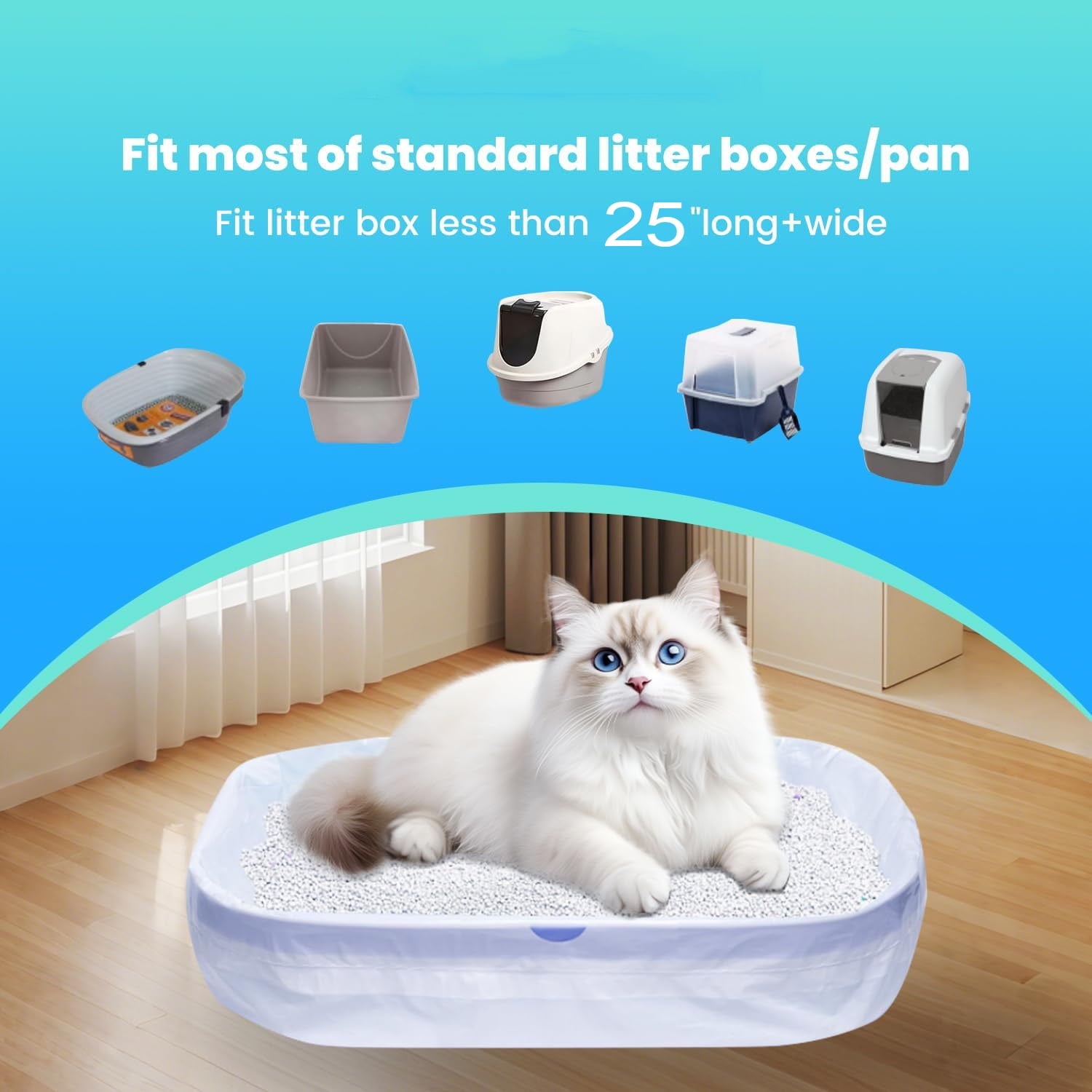 ATBXHZSZ 120 Count Cat Litter Bags Litter Box Liners for Automatic Litter Box for Robot 4/3 Drawstring Cat Trash Bags Heavy Duty Extra Thick